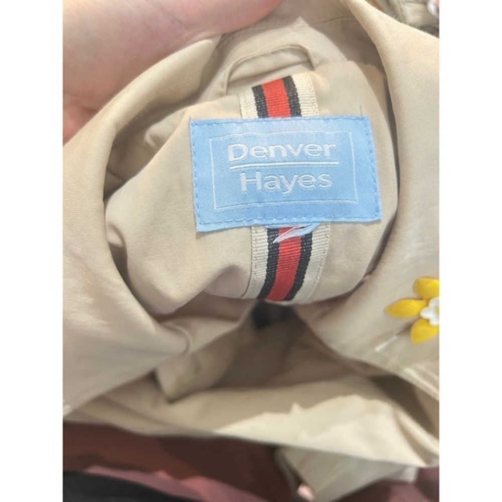 Denver Hayes Tan Belted Trench Coat Women Minimalist Classic Normcore Jacket 2XL - Picture 4 of 8